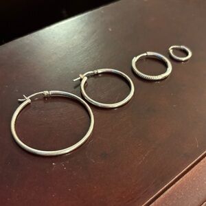 Sterling Silver Hoops, Different Sizes NFS